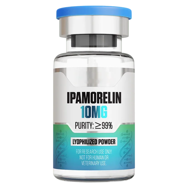 Ipamorelin (10 mg Vial) 10 mg vial of lyophilized research peptide