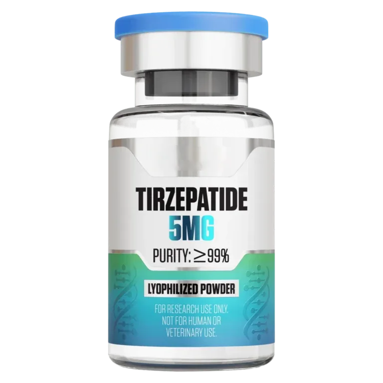 Tirzepatide (5 mg Vial) 5 mg vial of lyophilized research peptide